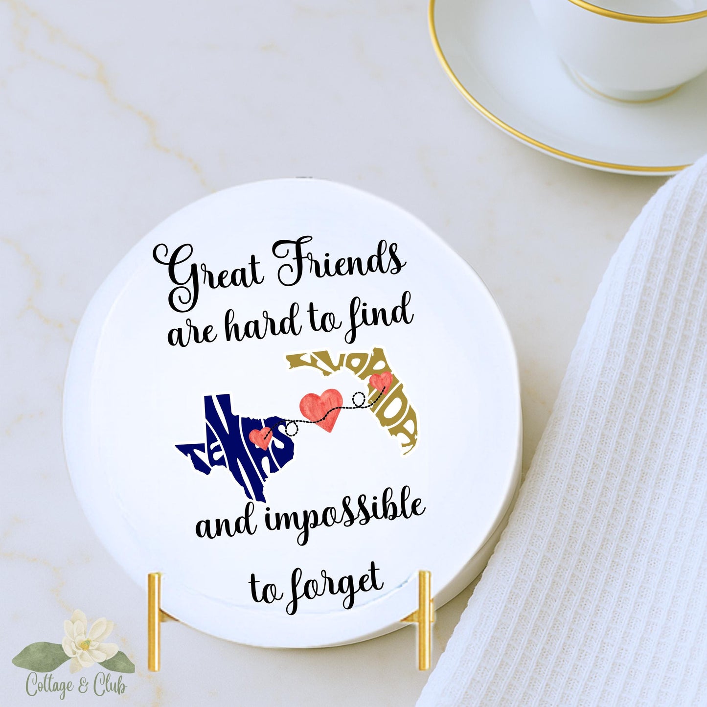 Personalized State to State Long Distance Gift: Friendship Collection