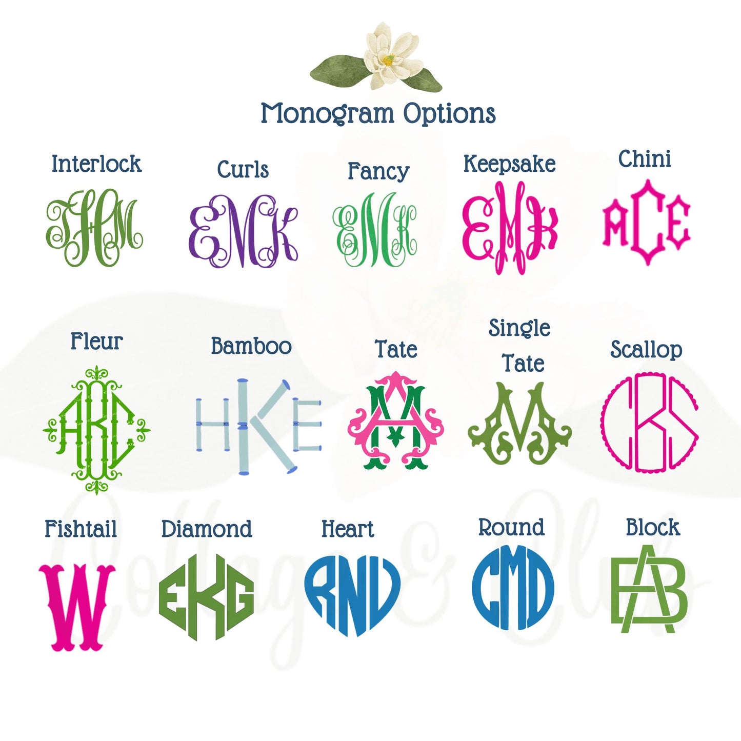 Monogram Boxwood Topiary Tea Towel