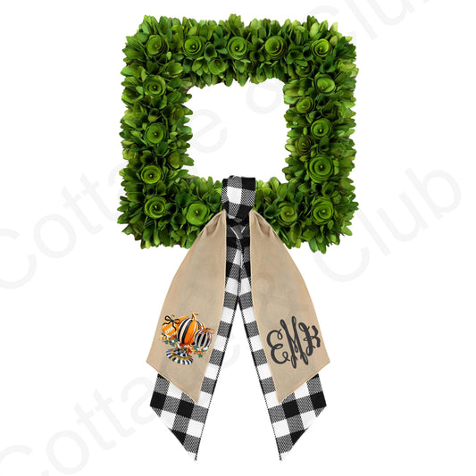 Monogrammed Halloween Wreath Sash