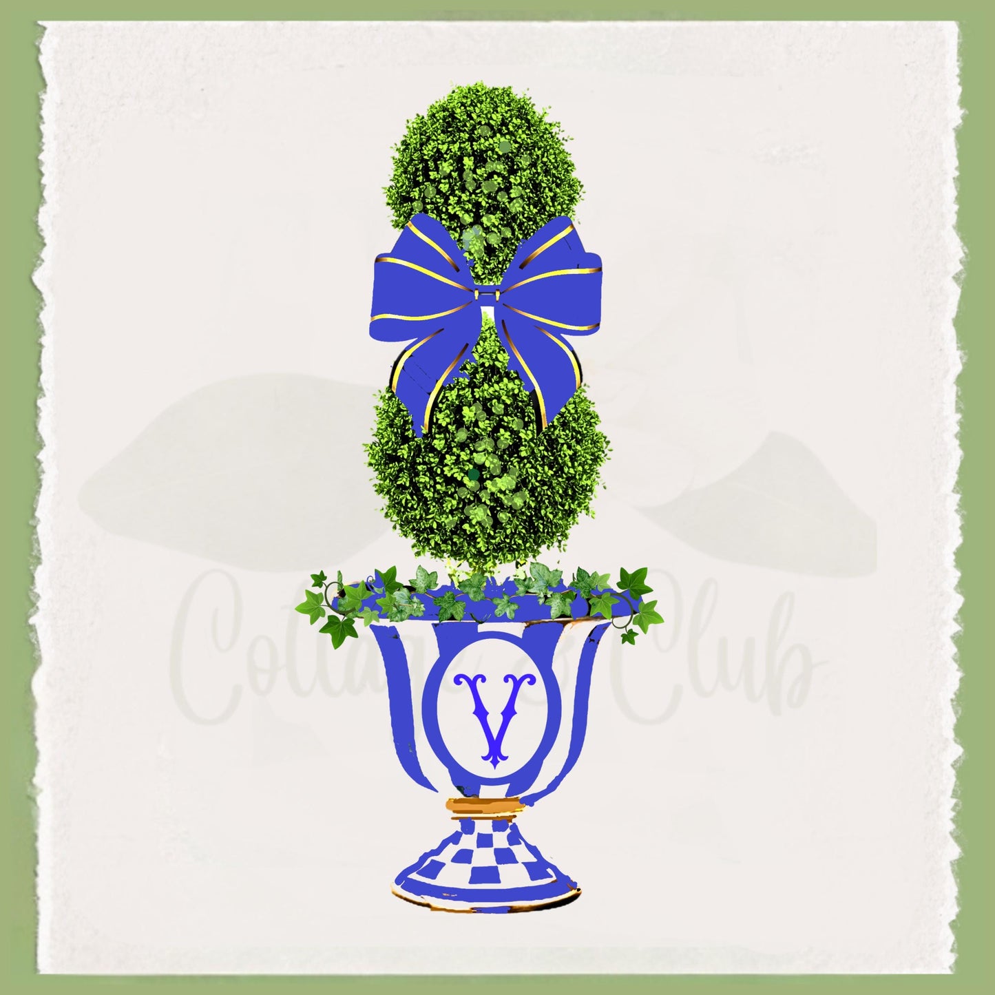 Personalized Royal Check Tea Towel: MacKenzie Childs Style Kitchen Decor