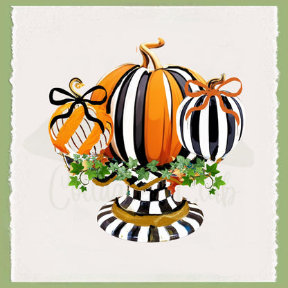 Black & White Checkered Tea Towel Personalized Kitchen Decor, Halloween Pumpkin Accent