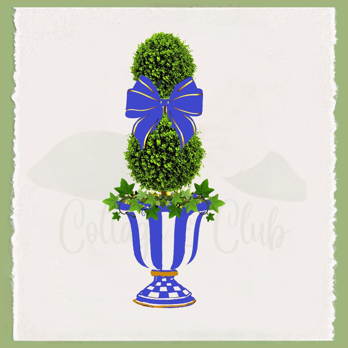 Personalized Royal Check Tea Towel: MacKenzie Childs Style Kitchen Decor