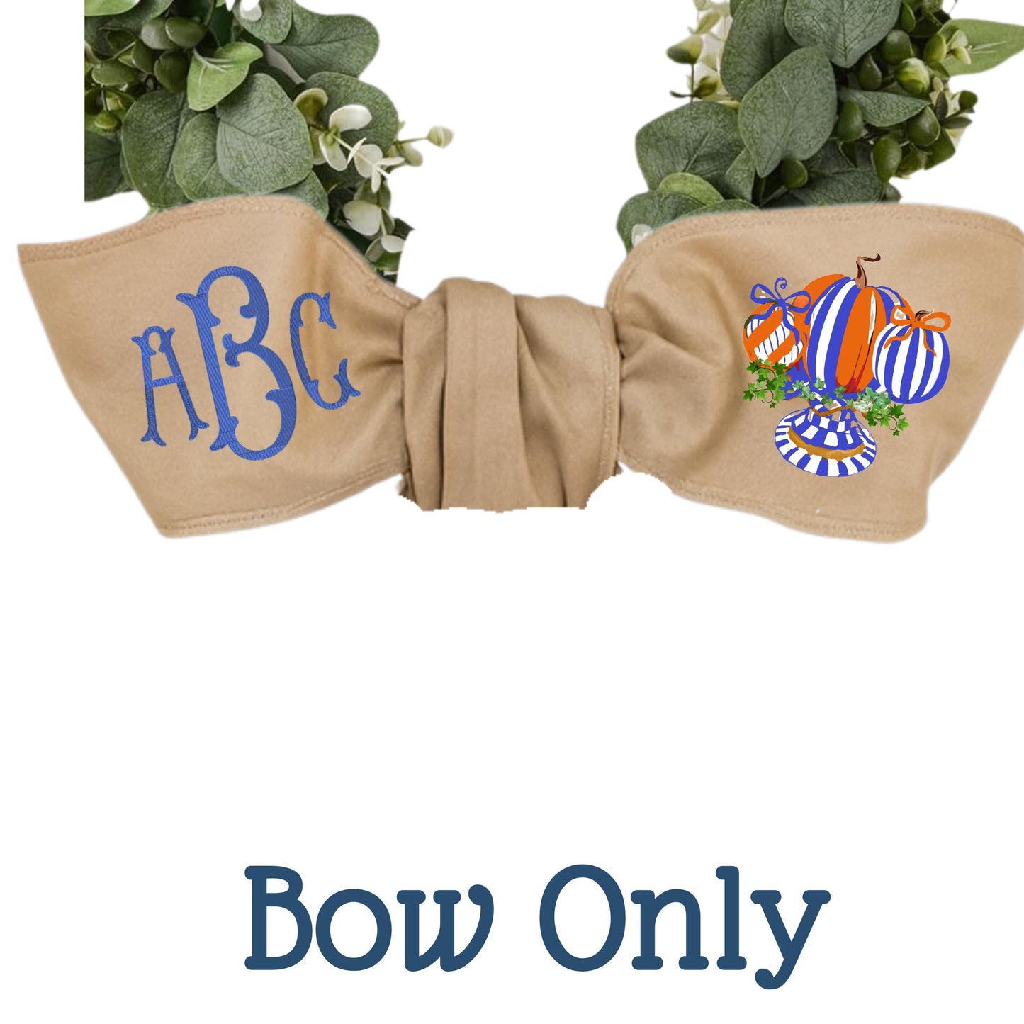 Embroidered Royal Blue Check Wreath Sash