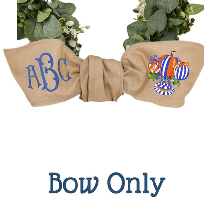 Embroidered Royal Blue Check Wreath Sash