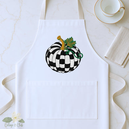 Fall Pumpkin Canvas Apron: Festive Thanksgiving Holiday Cooking Apron