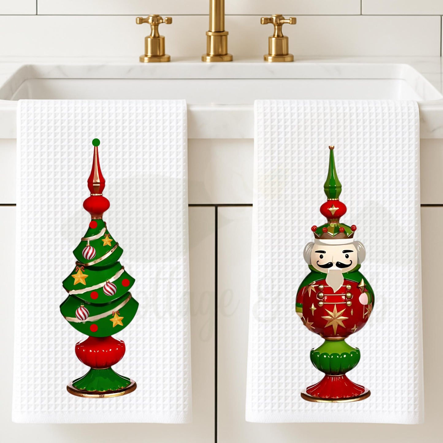 Christmas Topiary Tea Towel