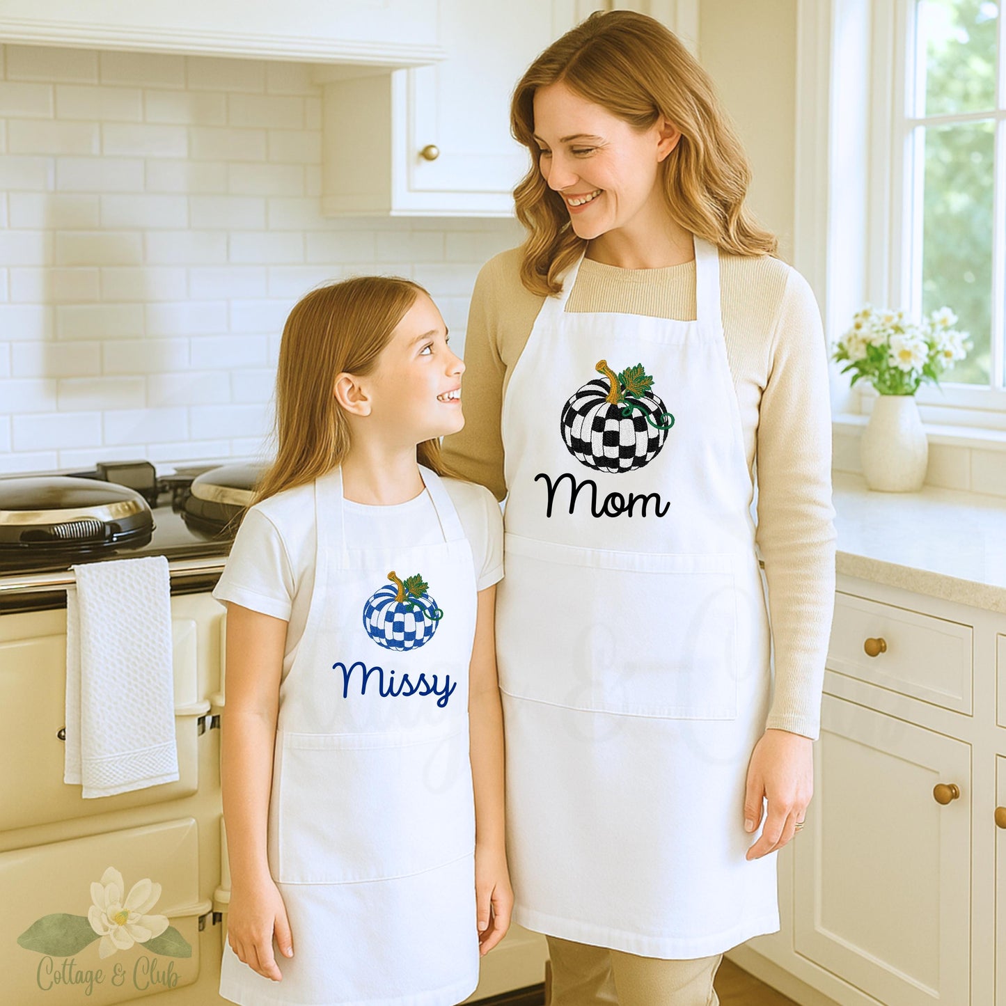 Fall Pumpkin Canvas Apron: Festive Thanksgiving Holiday Cooking Apron