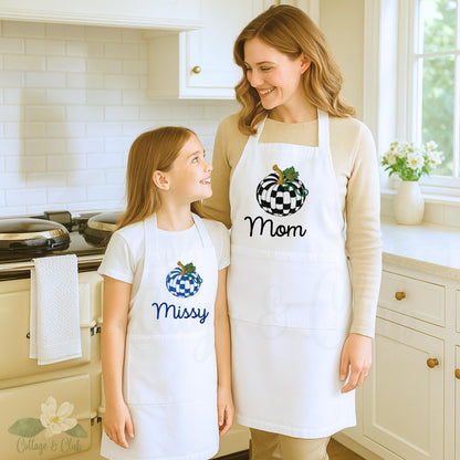 Fall Pumpkin Canvas Apron: Festive Thanksgiving Holiday Cooking Apron