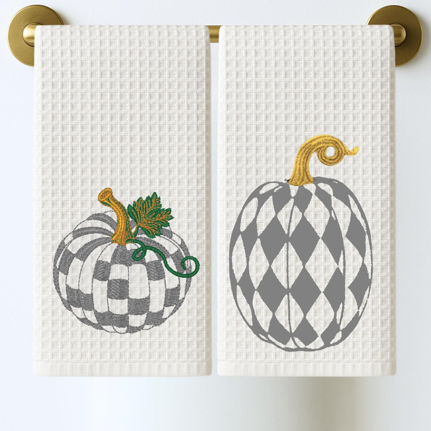 Courtly Check Inspired Pumpkin Tea Towel Set