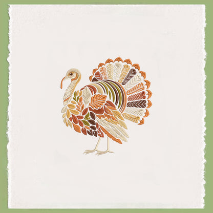 Fall Thanksgiving Turkey Tea Towel