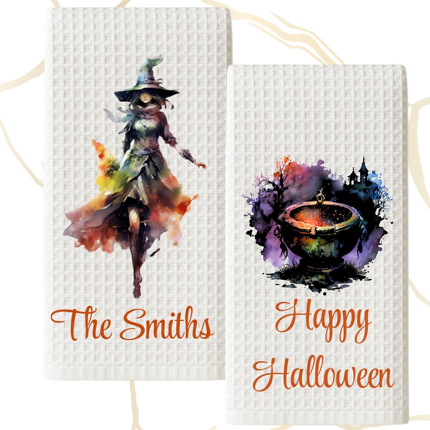 Watercolor Witch Tea Towel