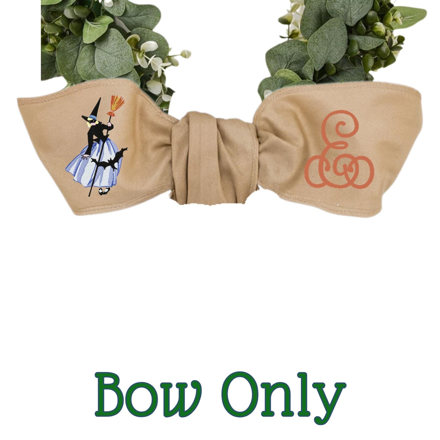 Embroidered Witch Halloween Wreath Sash