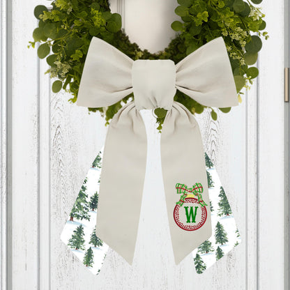 Embroidered Christmas Wreath Sash