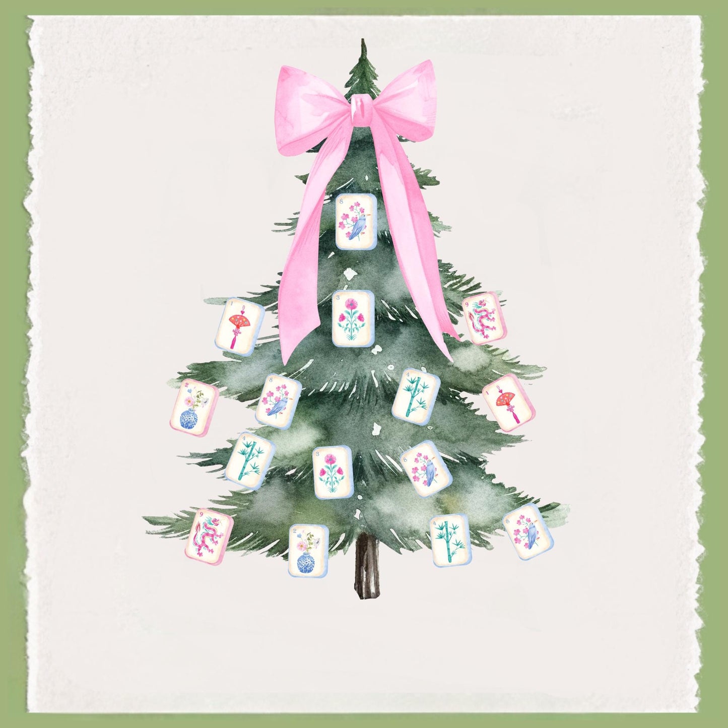 Mahjong Tea Towel Collection | Personalized Kitchen Towels | Grand Millennial Mah Jongg Dish Towels | Housewarming Gift | Home Decor