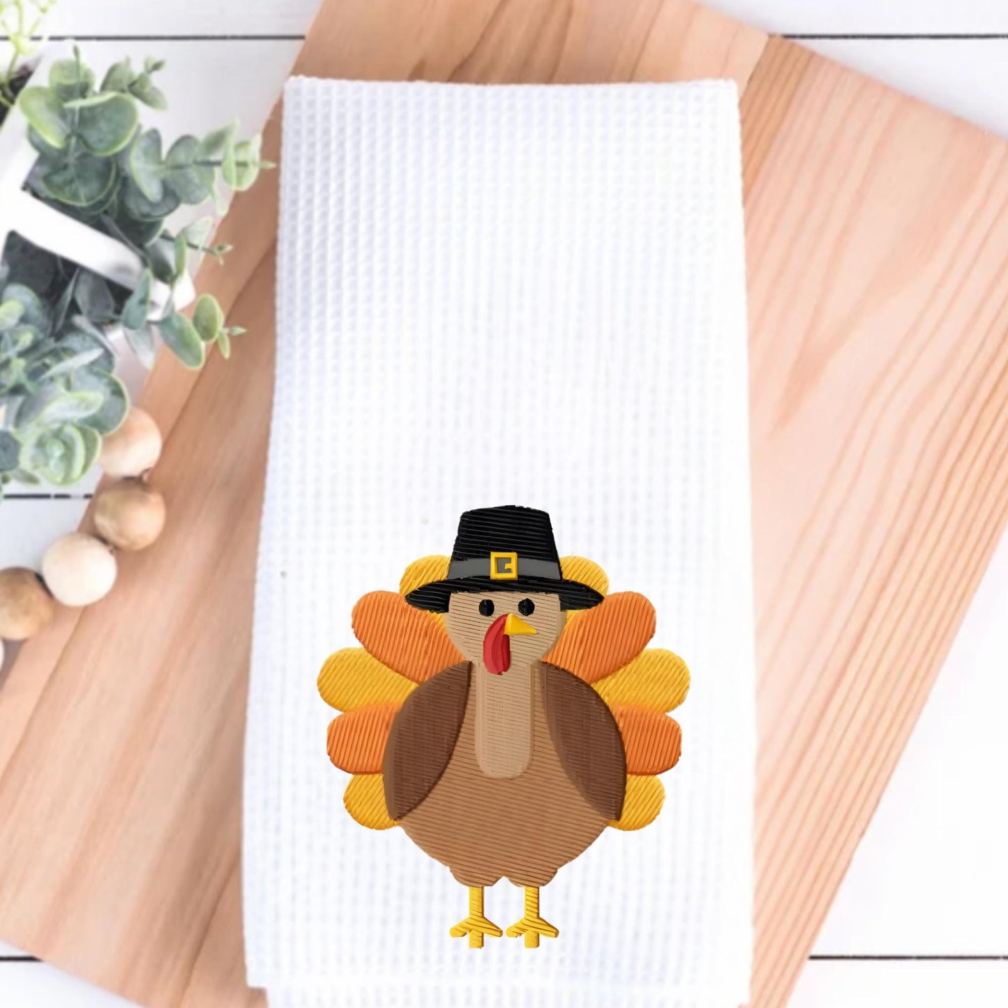 Fall Thanksgiving Turkey Tea Towel