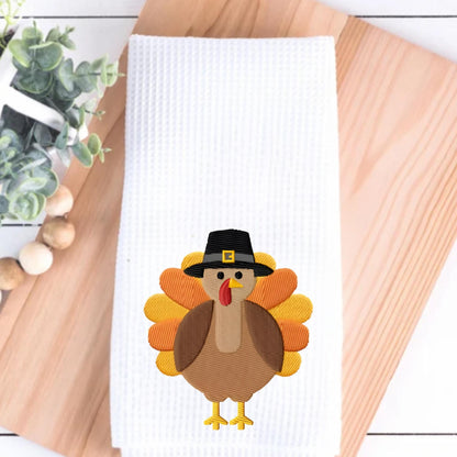 Fall Thanksgiving Turkey Tea Towel