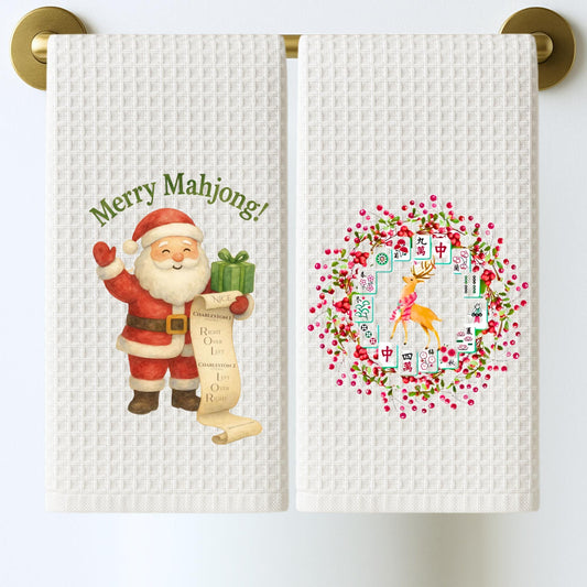 Holiday Mahjong Tea Towel Collection