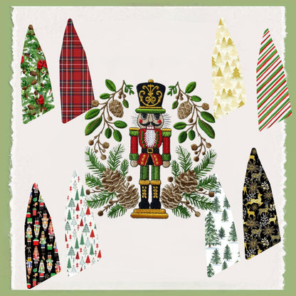 Embroidered Christmas Wreath Sash: Personalized Nutcracker Door Hanger