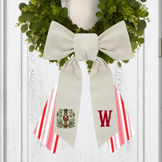Embroidered Christmas Wreath Sash