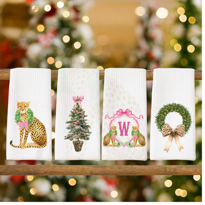 Christmas Cheetah Tea Towel