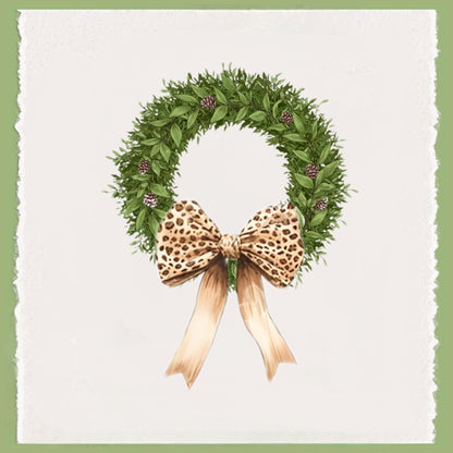 Christmas Cheetah Pink and Green Tea Towel Collection