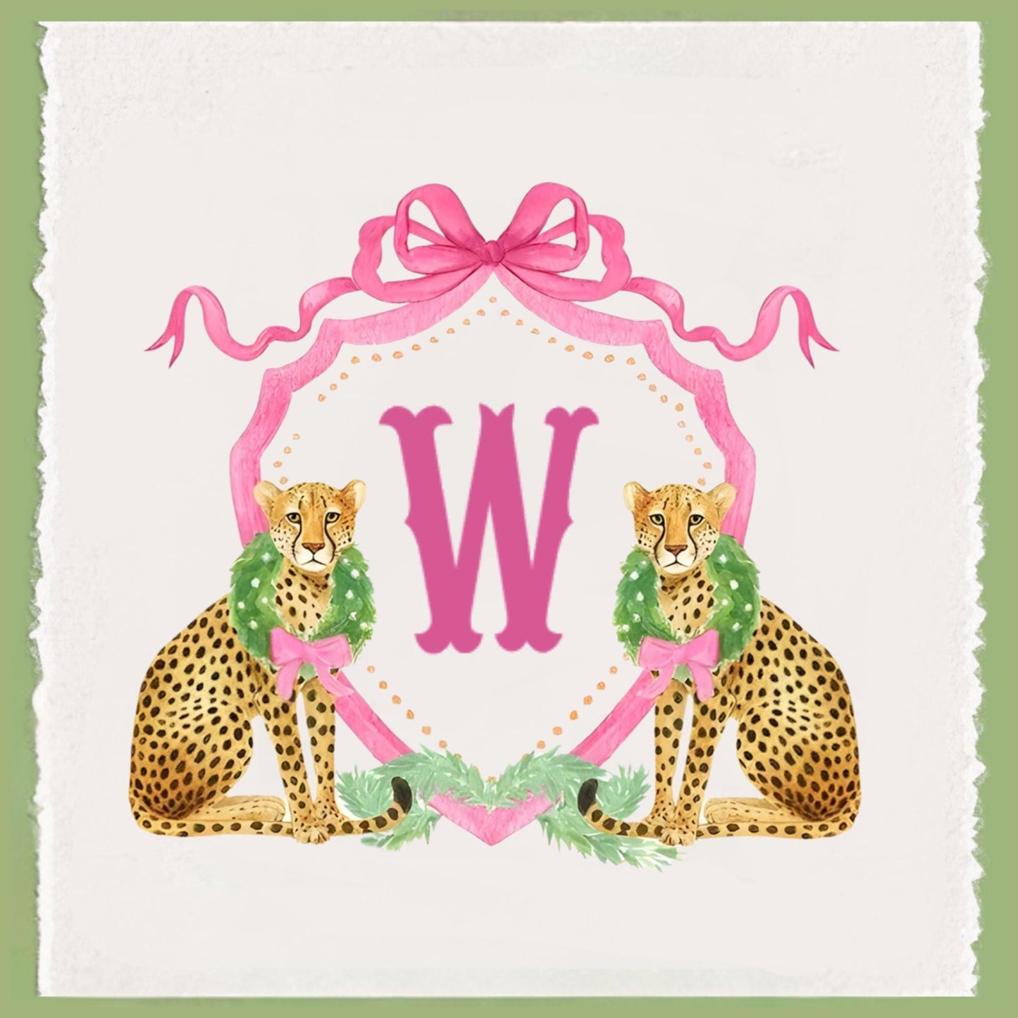 Christmas Cheetah Tea Towel