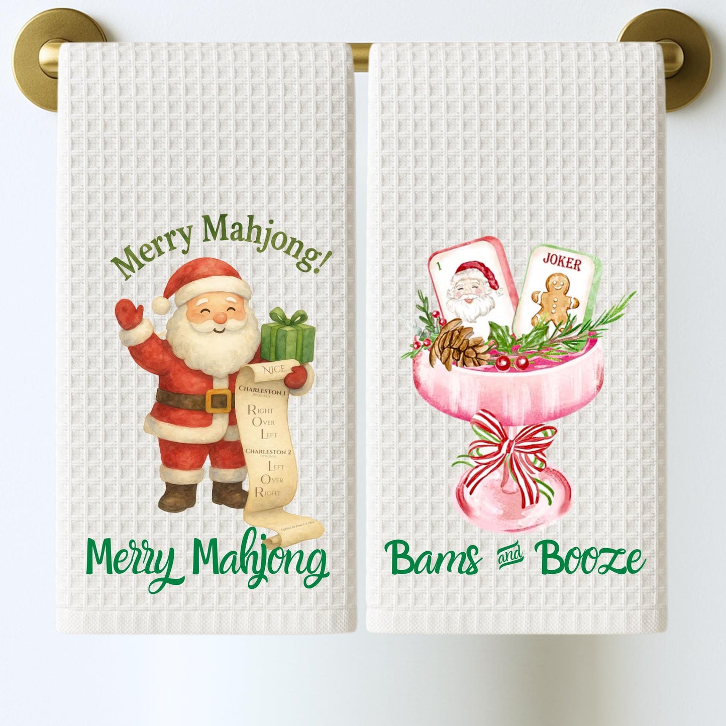 Holiday Mahjong Tea Towel Collection