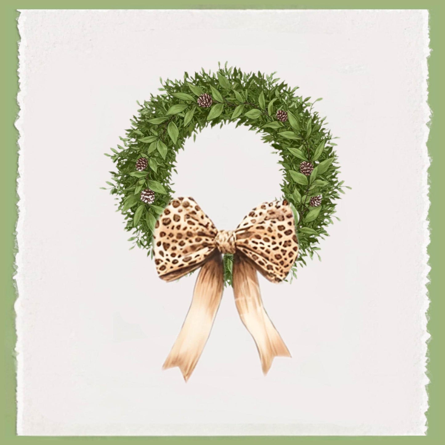 Preppy Pink and Green Cheetah, Leopard Themed Fingertip Towels | Christmas Powder Room Hand Towels | Personalized Bathroom Decor & Gift