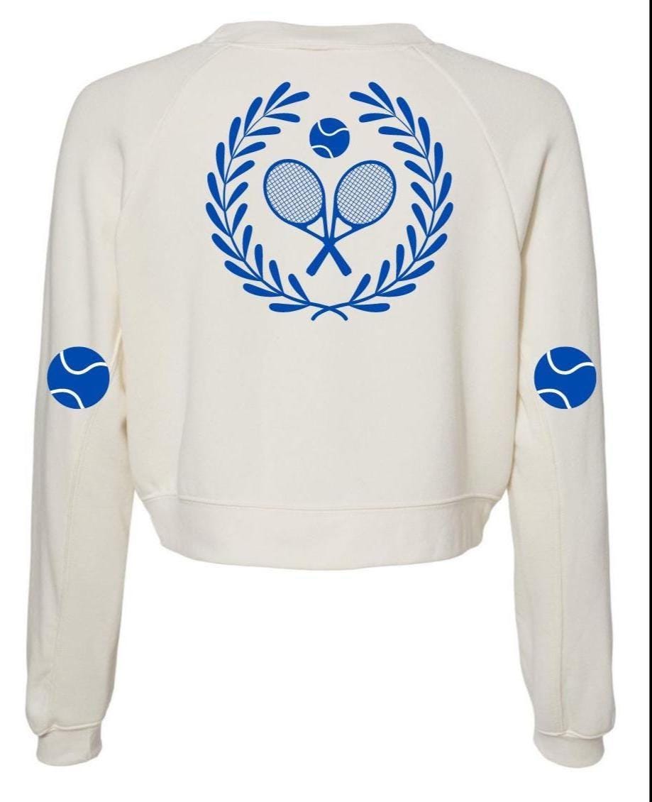 Monogram Personalized Tennis Club Crest Crew Sweatshirt