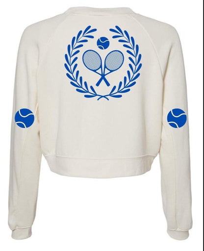 Monogram Personalized Tennis Club Crest Crew Sweatshirt