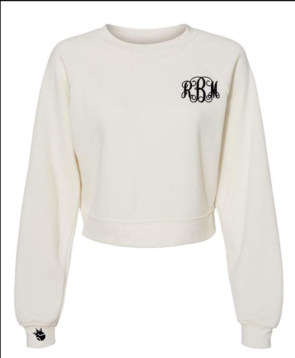 Monogram Personalized Tennis Club Crest Crew Sweatshirt