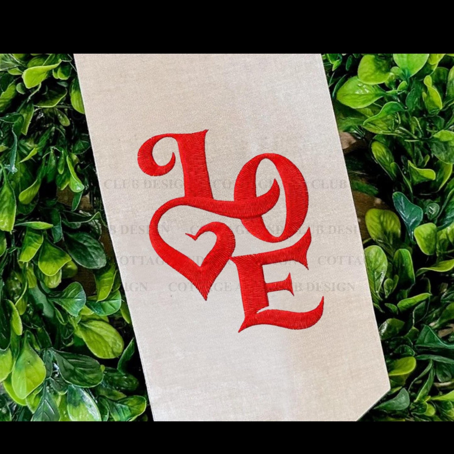 Valentine's Cupid Embroidered Wreath Sash | Personalized Door Decor