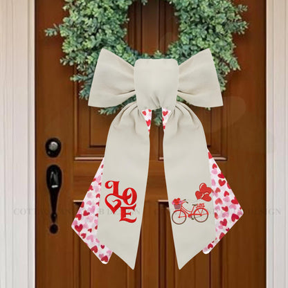 Valentine's Cupid Embroidered Wreath Sash | Personalized Door Decor