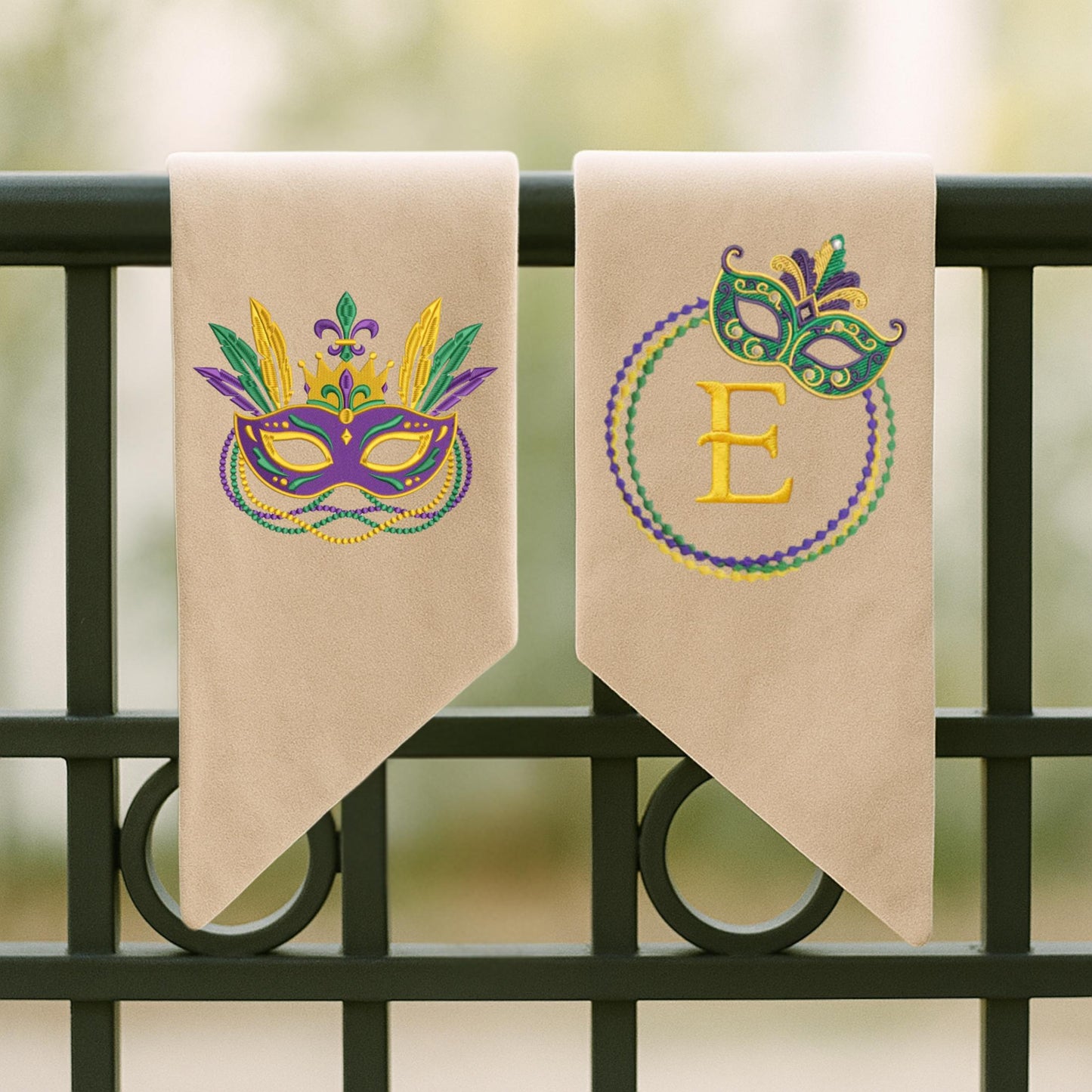 Mardi Gras Personalized Embroidered Wreath Sash