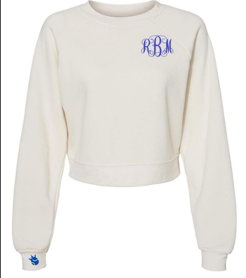 Monogram Personalized Tennis Club Crest Crew Sweatshirt