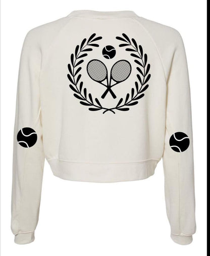 Monogram Personalized Tennis Club Crest Crew Sweatshirt