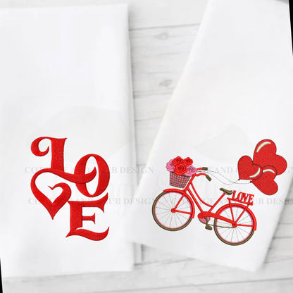 Valentine's Day Powder Room Fingertip Hand Towels - Bathroom Hand Towels