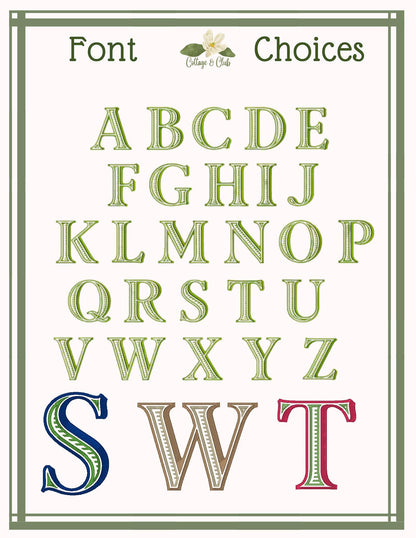 Monogram Wreath Sash, Wreath Sash For Front Door, Embroidered Front Door Bow, Initial Door Sash, Monogram Wreath Ribbon,Wreath Scarf