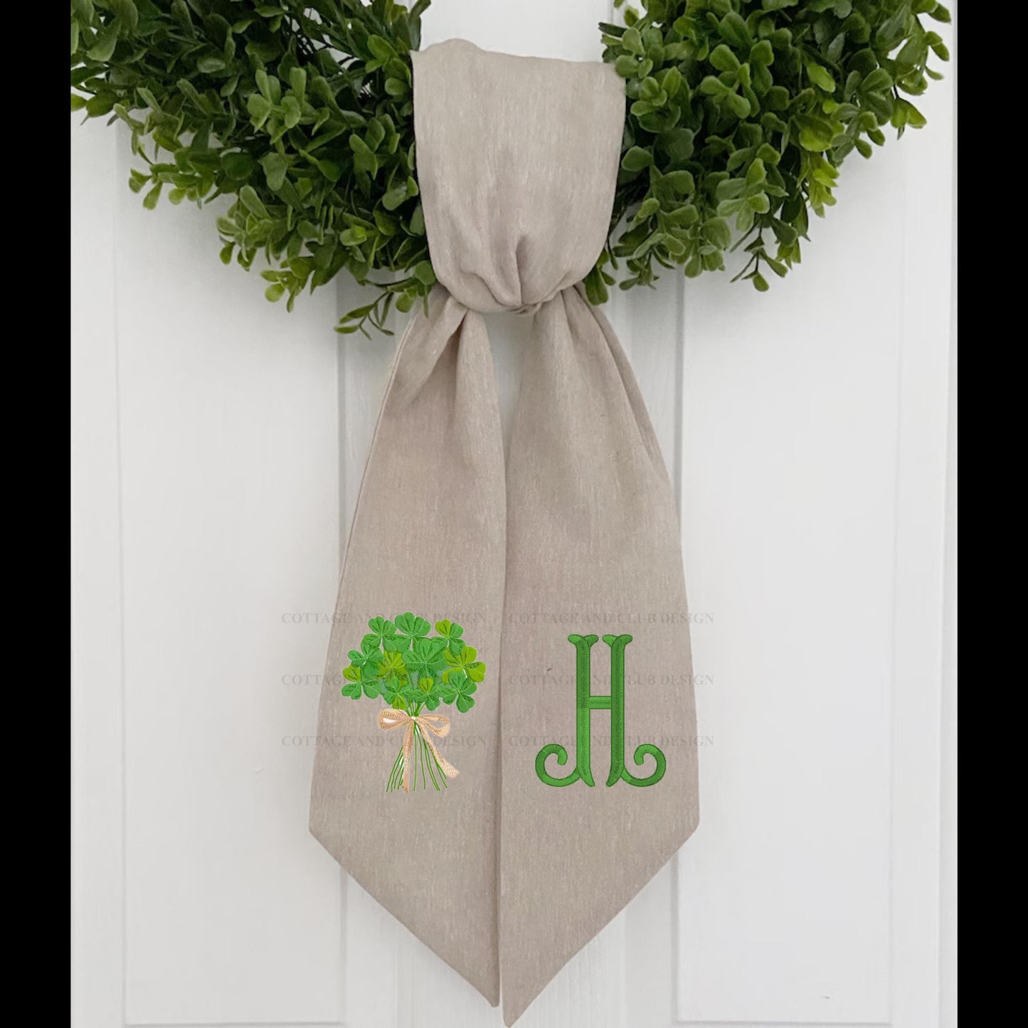 St. Patrick's Day Irish Celtic Embroidered Wreath Sash - Choose From 8 Designs & over 30 Monogram Fonts