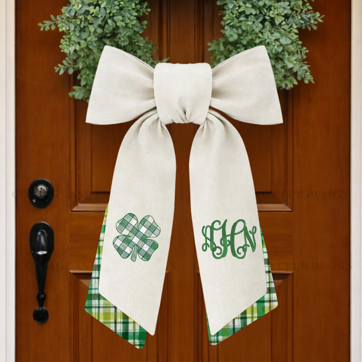 Embroidered St. Patrick's Day Wreath Sash