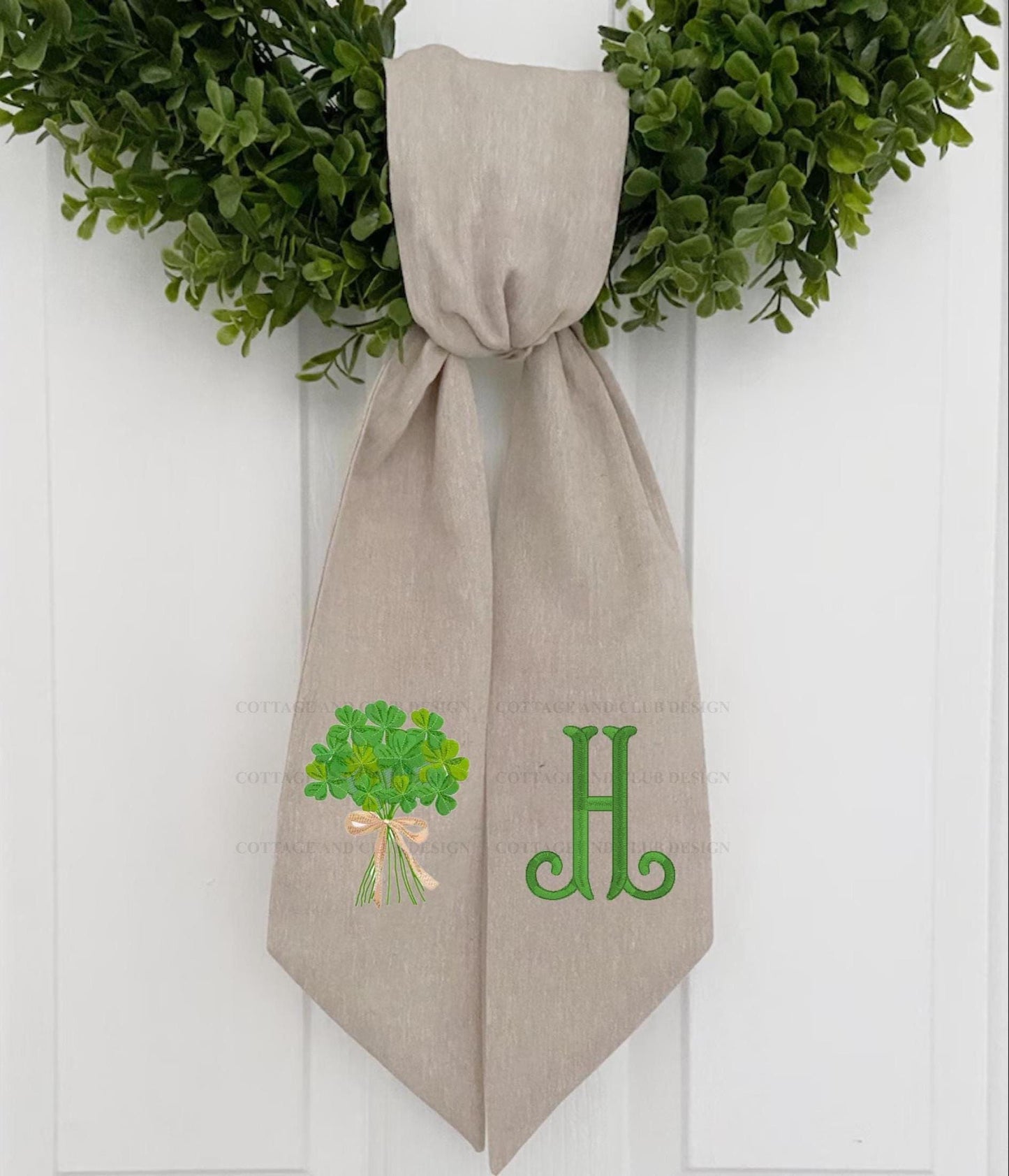 St. Patrick's Day Irish Celtic Embroidered Wreath Sash - Choose From 8 Designs & over 30 Monogram Fonts