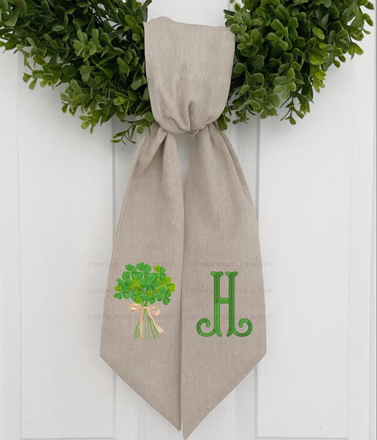 St. Patrick's Day Irish Celtic Embroidered Wreath Sash - Choose From 8 Designs & over 30 Monogram Fonts