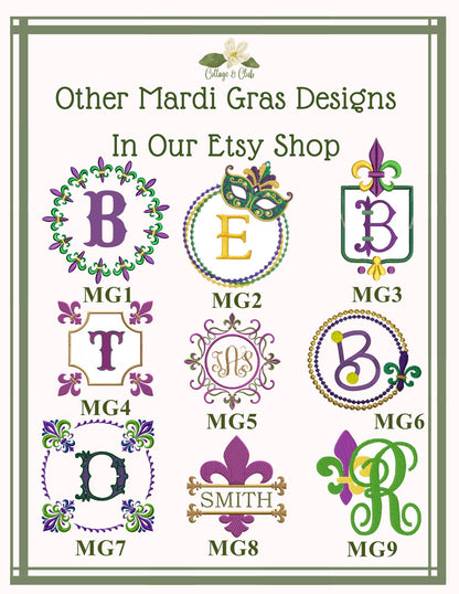 Mardi Gras Personalized Embroidered Wreath Sash