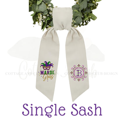 Mardi Gras Personalized Embroidered Wreath Sash