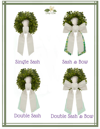 St. Patrick's Day Irish Celtic Embroidered Wreath Sash - Choose From 8 Designs & over 30 Monogram Fonts