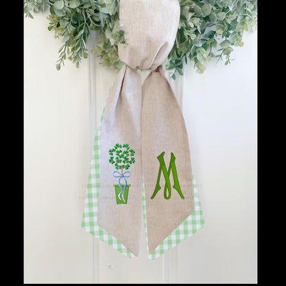 St. Patrick's Day Irish Celtic Embroidered Wreath Sash - Choose From 8 Designs & over 30 Monogram Fonts
