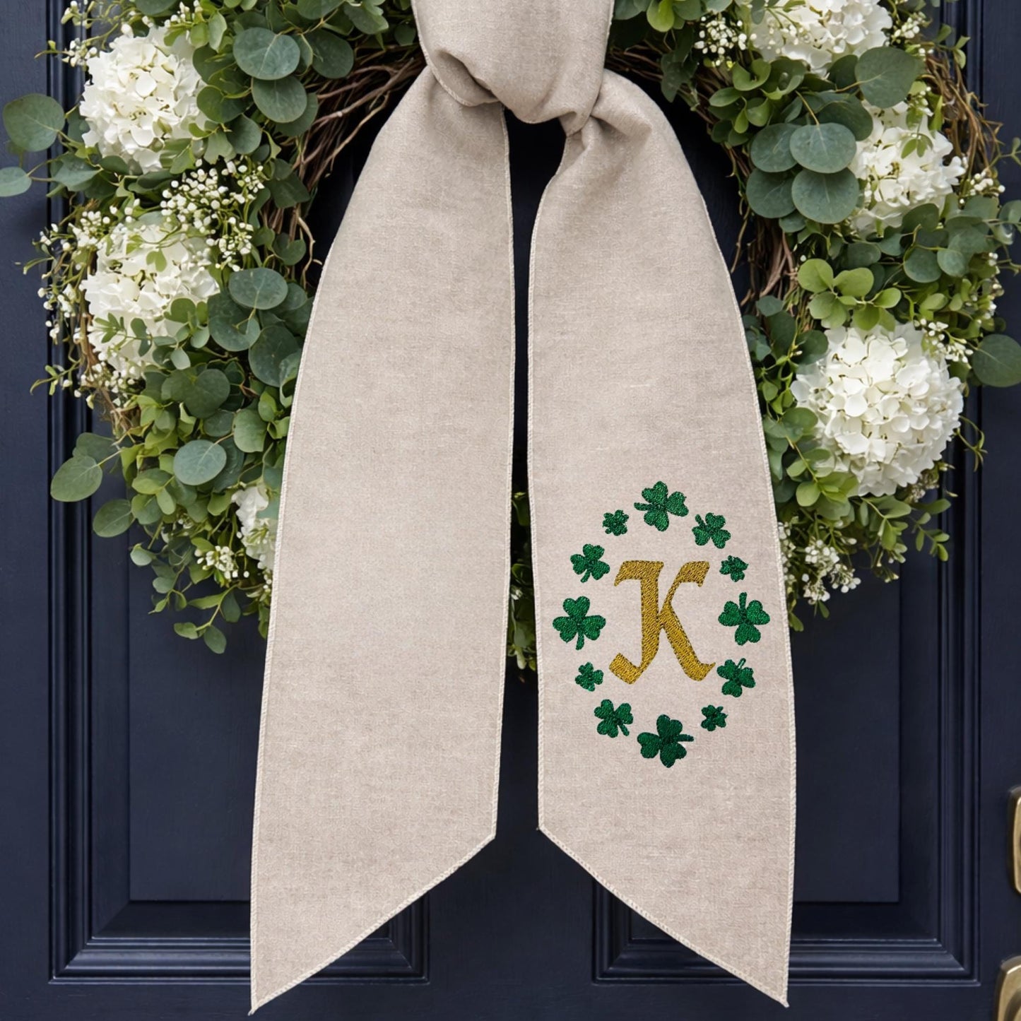 St. Patrick's Day Irish Celtic Embroidered Wreath Sash - Choose From 8 Designs & over 30 Monogram Fonts