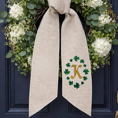 St. Patrick's Day Irish Celtic Embroidered Wreath Sash - Choose From 8 Designs & over 30 Monogram Fonts