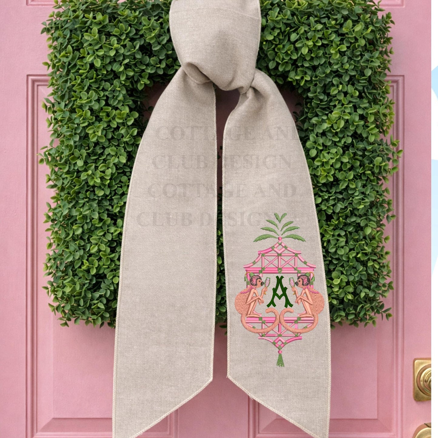 Embroidered Eastern Theme Wreath Sash Collection