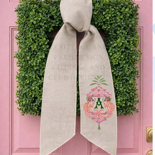 Embroidered Eastern Theme Wreath Sash Collection